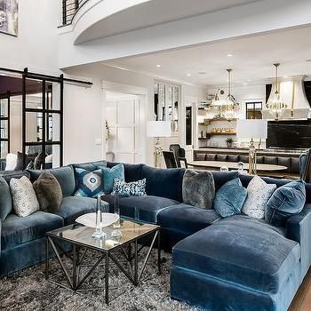 50 Favorites For Friday Velvet Furniture And Why You Need It Blue Living Room Living Room Sectional Trendy Living Rooms