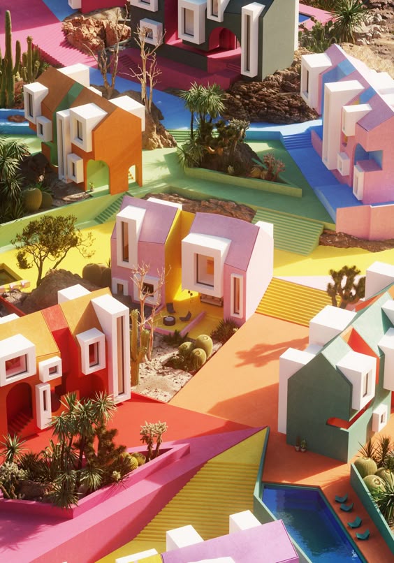 Architectural visualisers imagine rainbow-coloured Sonora Art Village