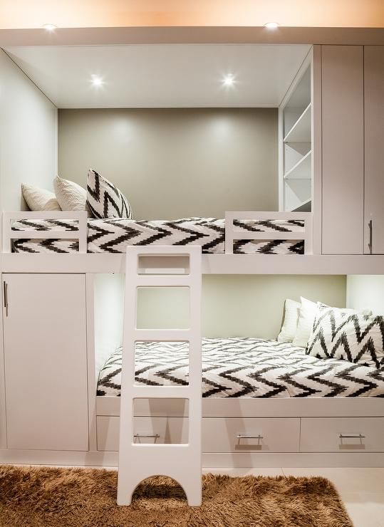 9 Best Bunk Beds Images On Pinterest Contemporary Bunk Room Features White Built In Beds With Top Bed Ed