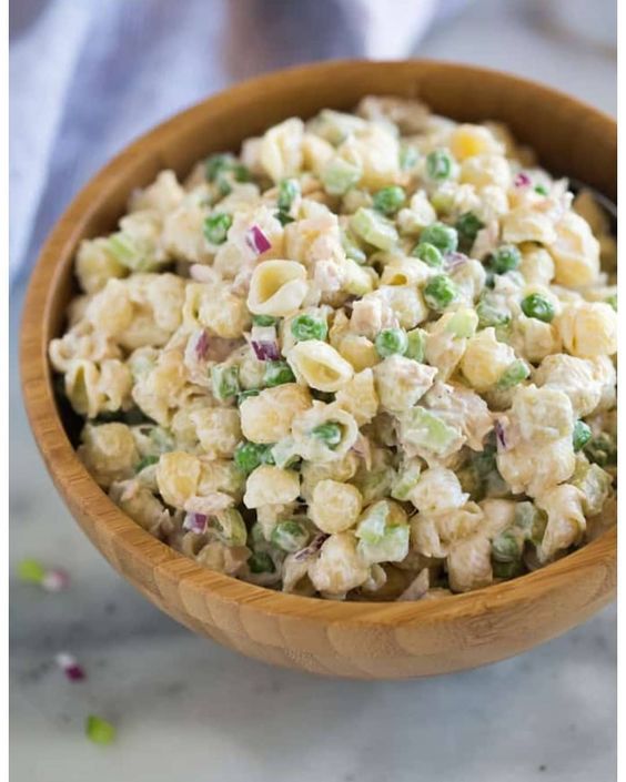 TUNA PASTA SALAD! Cook your pasta according to package instructions then drain them and allow them to cool a li...