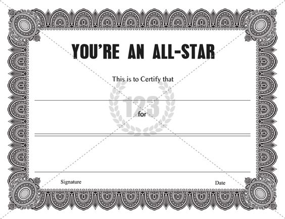 Youu0027re an All Star Certificate Template Certificate Templates - certificate of completion wording Youu0027re an All Star Certificate Template Certificate Templates - certificate of completion wording