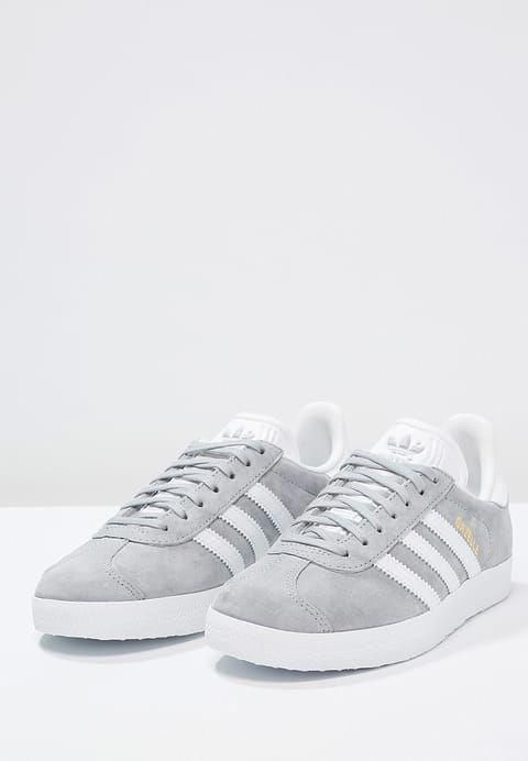 adidas Originals GAZELLE - Sneaker low - mid grey/white/gold ... adidas Originals GAZELLE - Sneaker low - mid grey/white/gold ...
