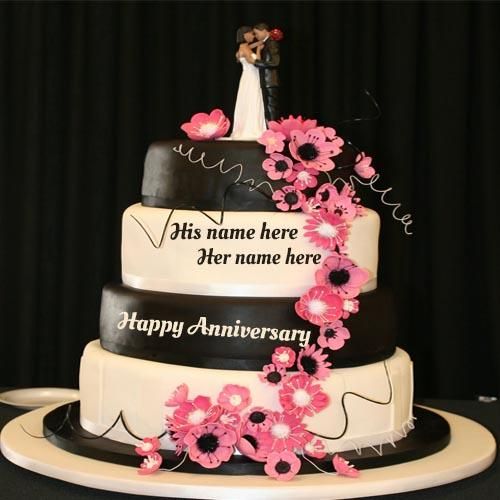 Happy Anniversary Cake With Name Edit Online Wishes Marriage