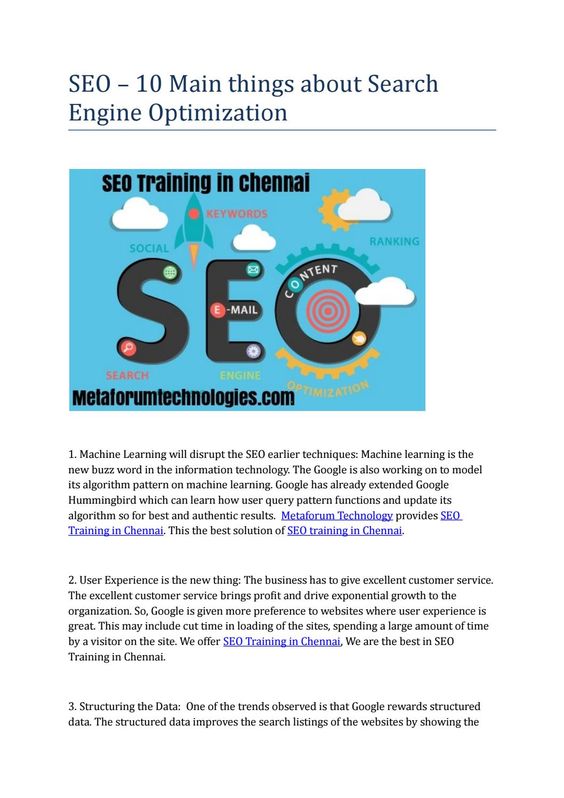 Seo 10 things about search engine optimization