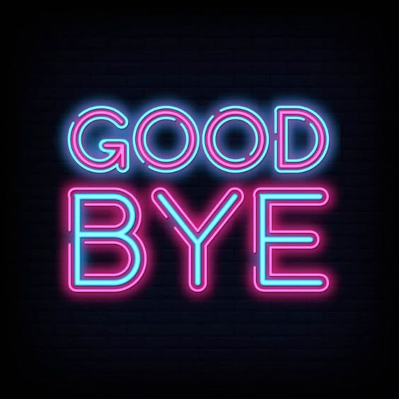 Premium Vector | Good bye neon text vector design template