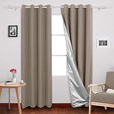 Deconovo Cortina Termica Aislante Frío Y Calor Con Forro De Gris Plata Suave 2 Piezas 140 X 175 Cm Caqui Amazon Es Hoga Cortinas Cortinas Infantiles Aislante