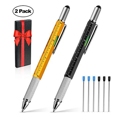 cadeau pour les p/ères Lot de 2 stylos multifonctions 6 en 1