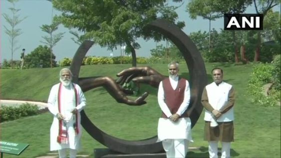 Prime Minister Narendra Modi inaugurated ‘Ekta Mall’ and ‘Children Nutrition Park’ in Kevadia . Accompanied by Gujarat Chief Minister Vijay Rupani and Governor Acharya Devvrat, the Prime Minister also took a ride in ‘Nutri Train’ at Children Nutrition Park in Kevadia.