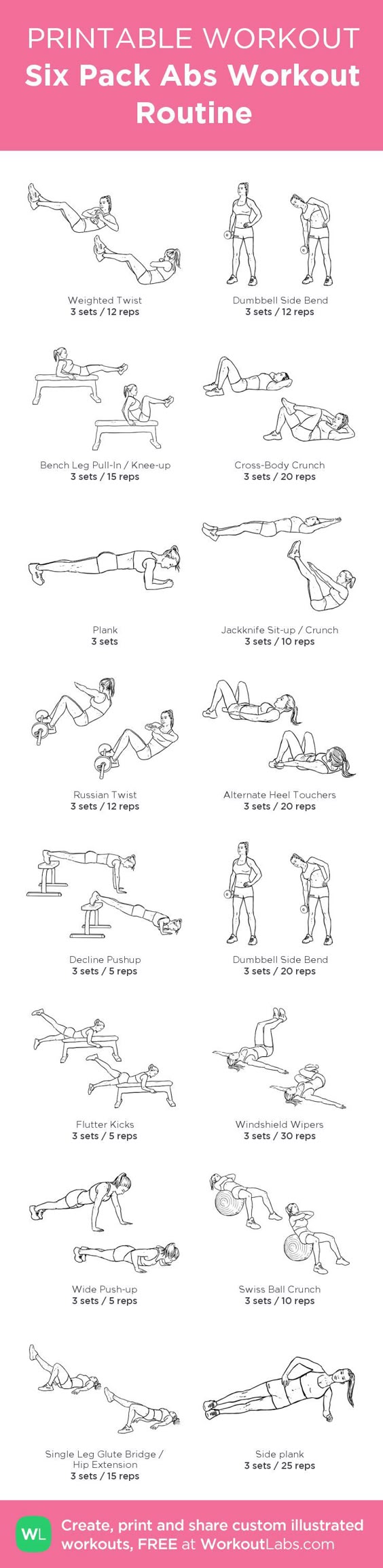 printable workout routine