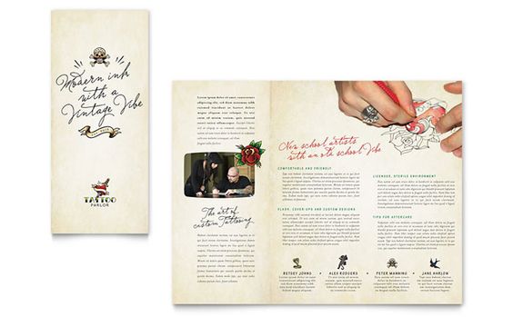 Vintage Clothing - Graphic Design Tri Fold Brochure Design and - brochure format word Vintage Clothing - Graphic Design Tri Fold Brochure Design and - brochure format word