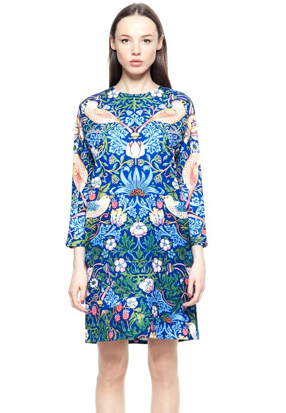 Strawberry Thief - Printed Dress. Due Fashion. They have many Morris prints.