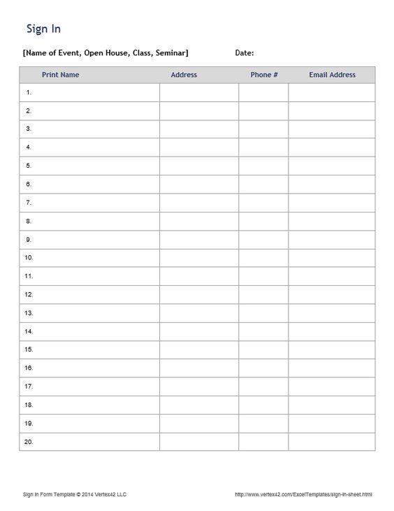 James Pringle (homeman267) on Pinterest - sign in sheet template James Pringle (homeman267) on Pinterest - sign in sheet template