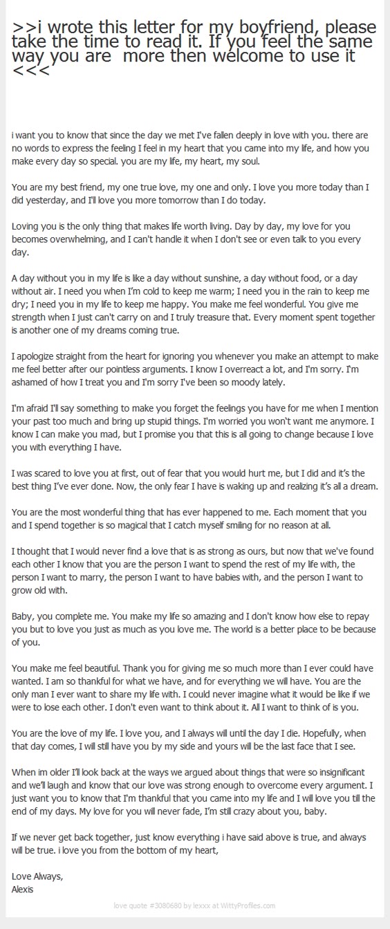 i wrote this letter for my boyfriend please take the time to read i wrote this letter for my boyfriend please take the time to read