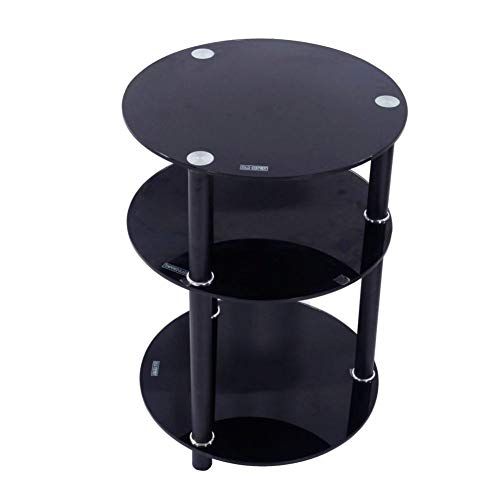 Relaxdays White Side Table Small 3 Tier Standing Shelf Open Living Room Storage Mdf Hwd 79x60x30 Foyer Table Diy Side Table With Storage Round Foyer Table