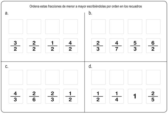 Ejercicos De Fracciones Para Repasar En Primaria Ejercicios De Fracciones Fracciones Fracciones Para Primaria