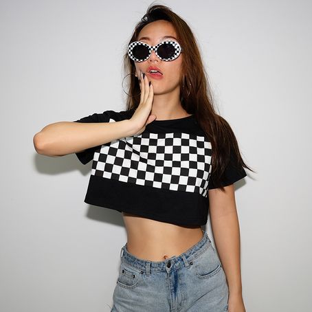 Checkerboard Casual T Shirt Patchwork Checkered Crop Top Short Sleeve Plaid Tops Tee Fashion Streetwear Ts Tshirt Women Outfit Crop Top Outfits Tie Dye Outfits Checkerboard Casual T Shirt Patchwork Checkered Crop Top Short Sleeve Plaid Tops Tee Fashion Streetwear Ts Tshirt Women Outfit Crop Top Outfits Tie Dye Outfits