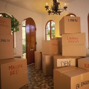 moving boxes with labels