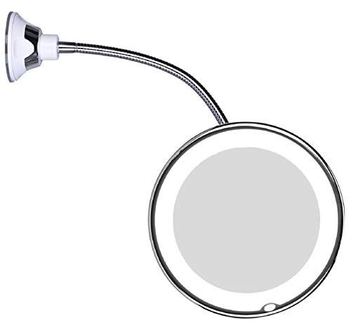 Jiben Flexible Gooseneck Led Lighted 10x Magnifying Makeu S Com Dp B0742lv7fm Ref Cm Makeup Mirror Jiben Flexible Gooseneck Led Lighted, Suction Magnifying Mirror For Bathroom
