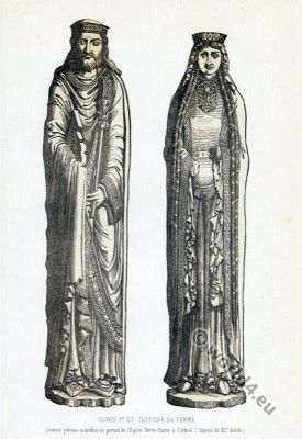 Clovis, Chlodowech, Chlodwig, Chlodovech, Clotilde. 5th century, Merovingian, Chlodowig, Frankish king
