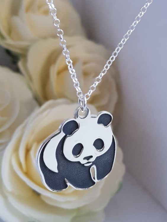 Sterling Silver Panda Charm 3D Animal Pendant for Bracelet Necklace