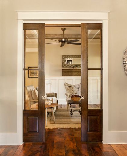 Pocket Doors :-) beach style living room by Visbeen Architects