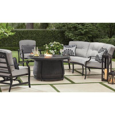 Member S Mark Agio Hastings 4 Piece Curved Deep Seating Set With Sunbrella Fabric Sam Club Patio Sets Outdoor Dining Patio Seating Sets Outdoor Set, White Outdoor Patio Furniture Set With Fire Pit Sam S Club