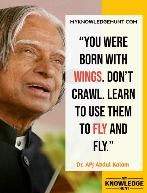 LEARN TO FLY…! Dr. APJ Abdul Kalam Sir Inspirational Quotes Status