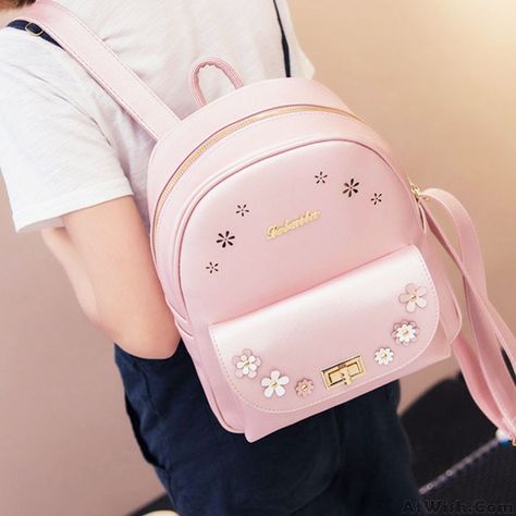 Wow~ Awesome Sweet Pink School Rucksack Hollow Flowers Lady Backpack! It only $33.99 at www.AtWish.com! I like it so much