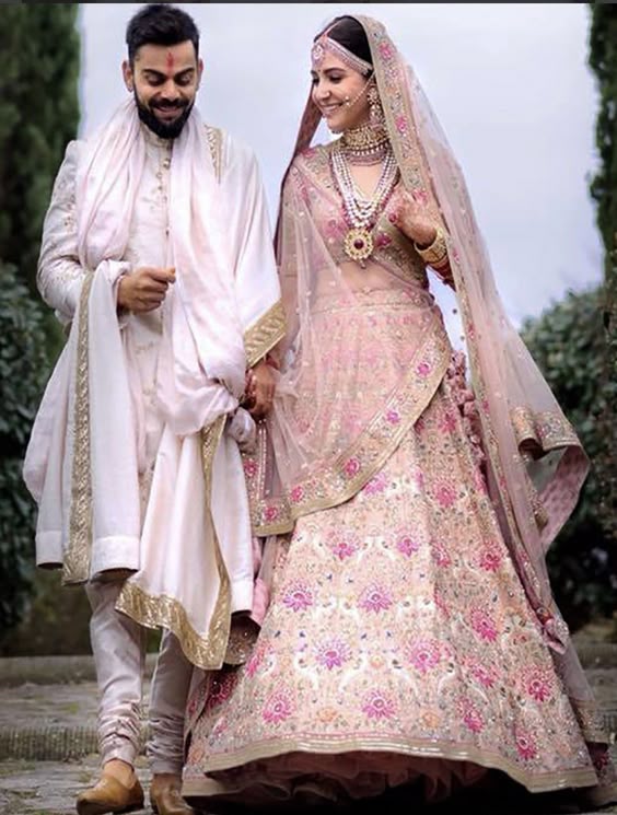 Excited to share this item from my #etsy shop: Peach silk wedding lehnga choli Sabyasachi Anushka Sharma Embroidered designer latest #pink #wedding #gold