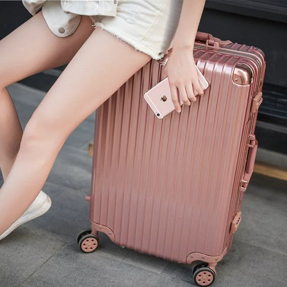 Rose gold aluminum frame trolley suitcase caster 24 inch 26 children travel luggage board chassis Male 20 Hard Case