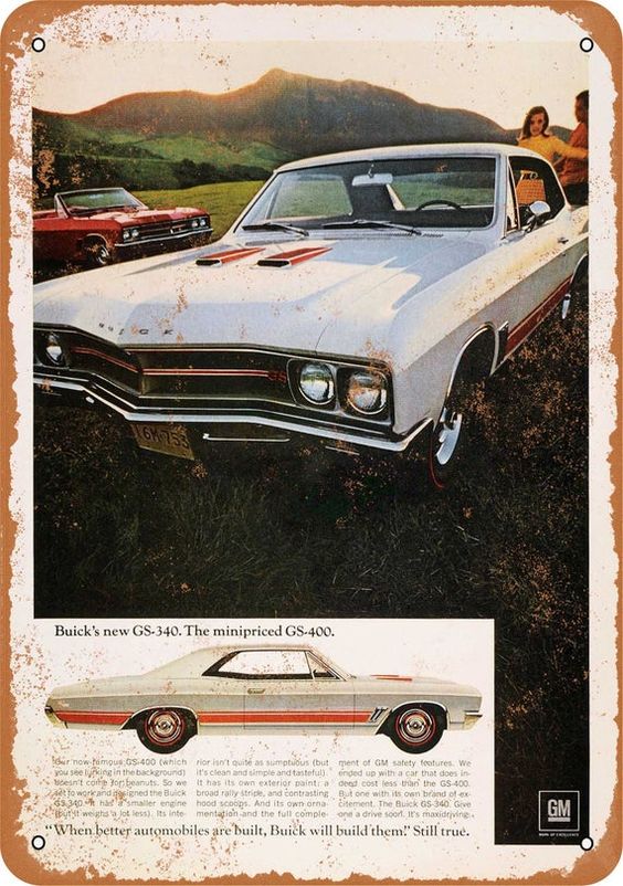 1967 Buick GS400 Vintage Look Metal Sign or Matted Print for 11x14 Frame
