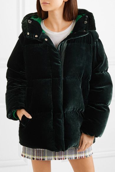 Moncler | Quilted velvet down jacket | NET-A-PORTER.COM