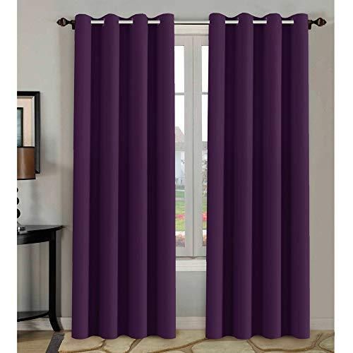 H Versailtex Blackout Curtains For Bedroom Living Room Length 63 72 84 96 108 Multi Colors Darkening Thermal Insulated Grommet Window 2 In 2021 Cool And Dries Purple H Versailtex Blackout Curtains For, What Size Curtains For 63 Window