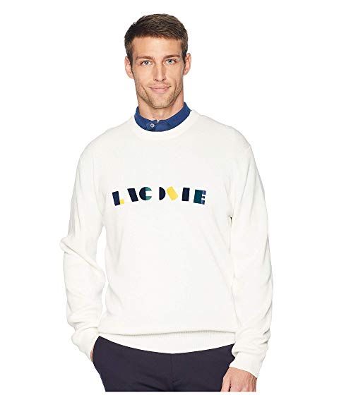 Lacoste Mens Long Sleeve Letter Block Graphic Sweatshirt