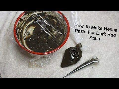 طريقتي في عمل حناء احمر غامق على اليد بمكونات بسيطه | How to make henna pasta for dark red stain - YouTube