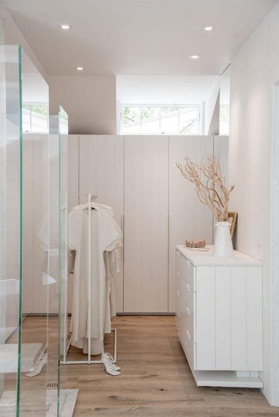 This Bathroom And Walk-In Closet Combination Are Fully Open To The Room