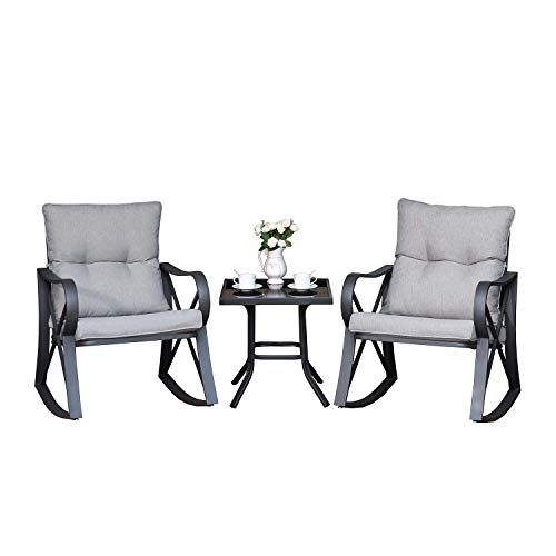 Cosiest 3 Piece Bistro Set Patio Rocking Chairs Outdoor Furniture Best Backyardequip Com Durable Patio Rocking Chairs Outdoor, Best Durable Outdoor Furniture