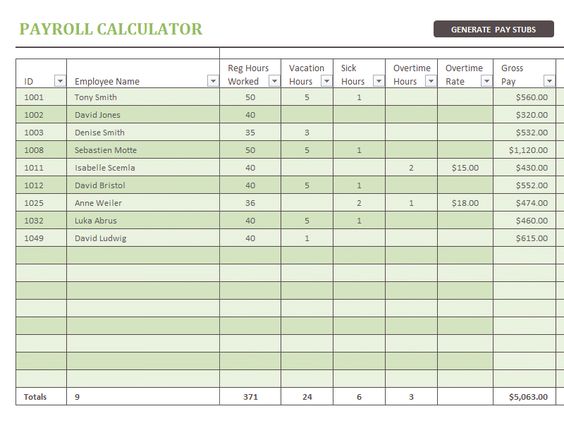 The payroll calculator is used to automatically generate the - payslip in word format The payroll calculator is used to automatically generate the - payslip in word format