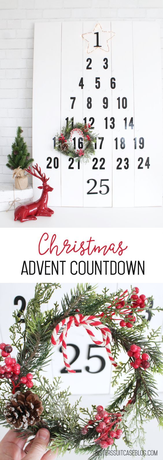 Christmas Tree Advent Countdown tutorial via sisterssuitcaseblog.com, or register to make your own at @HomeDepot's #DIHWorkshop #sponsored