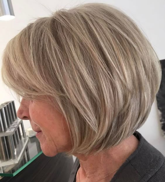 Over 50 Chin-Length Layered Bob