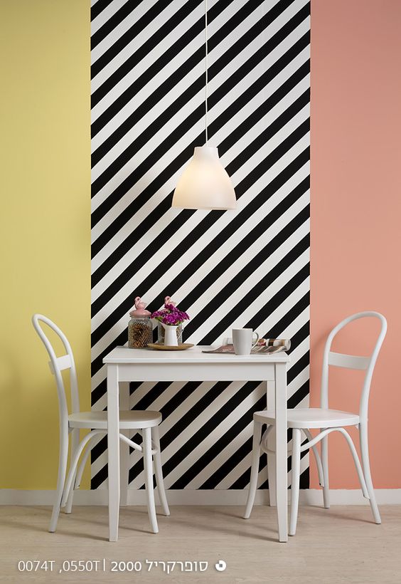 Tambour Paint Color Chart Images/Pictures כשמתחשק לכם להתפרע פינת אוכל עם קיר צבעוני וייחודי Wall Paint Designs Color Design Design