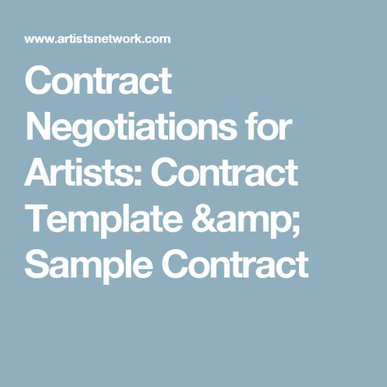 Contract Negotiations for Artists Contract Template Sample Contract - sample advertising contract template Contract Negotiations for Artists Contract Template Sample Contract - sample advertising contract template