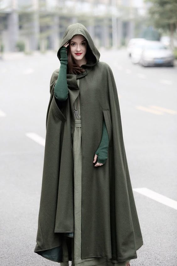 Maxi Hooded Wool Coat Cloak 100 Long Cape Coat Cloak Gothic Military