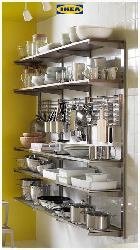This Ikea Kungsfors Storage Solution Is Comprised Of Open Shelves With An Industrial Finish In 2020 Kitchen Wall Design - Ikea Metal Wall Shelf Kitchen This Ikea Kungsfors Storage Solution Is Comprised Of Open Shelves With An Industrial Finish In 2020 Kitchen Wall Design - Ikea Metal Wall Shelf Kitchen
