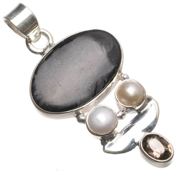 Natural Picasso Jasper,River Pearl And Amethyst Handmade 925 Sterling Silver Pendant 2 D1849 Natural Picasso Jasper,River Pearl And Amethyst Handmade 925 Sterling Silver Pendant 2 D1849
