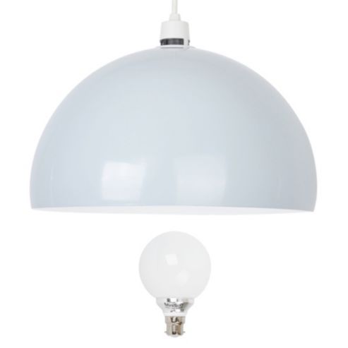 Tesco Direct Modern Curva Dome Ceiling Pendant Light Shade In Pale Blue With 6w Led Globe Décor Bulb Lights Shades Decor - Pale Blue Ceiling Light Shade Tesco Direct Modern Curva Dome Ceiling Pendant Light Shade In Pale Blue With 6w Led Globe Décor Bulb Lights Shades Decor - Pale Blue Ceiling Light Shade