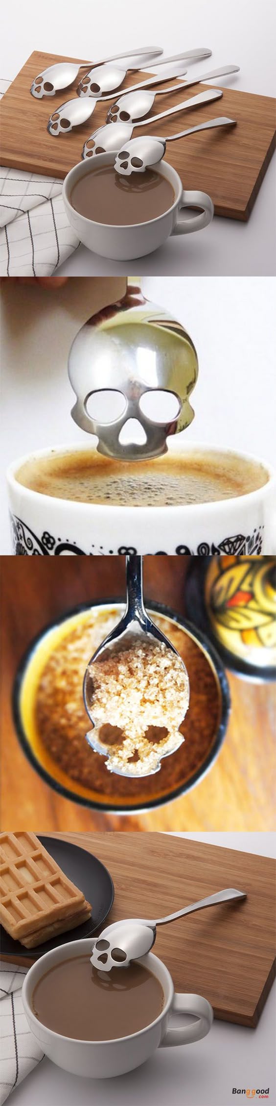 US$3.99 + Free shipping. KCASA KC-FS05 Skull Shape Stainless Steel Tea Coffee Sugar Stirring Spoon Scoop Teaspoon Tableware. Add some fun to our life! >>> To view further, visit now.