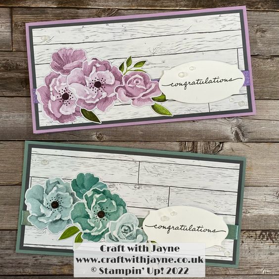Stamp Around UK Video Hop – Wedding Theme | Hues of Happiness Slimline Card | Craft with Jayne | Stampin Up !