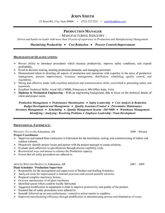 mechanical project engineer resumes