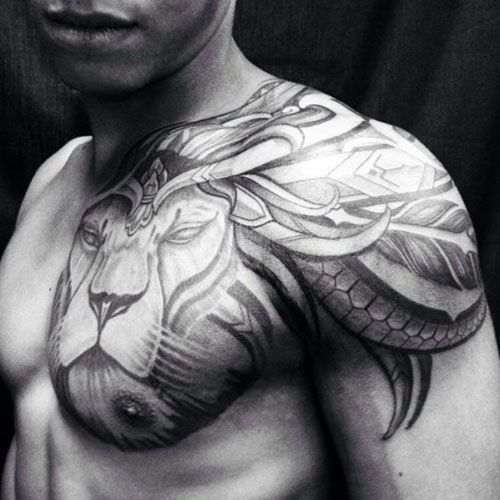 Top 73 Lion Chest Tattoo Ideas 2020 Inspiration Guide Lion Chest Tattoo Lion Tattoo Images Chest Tattoo